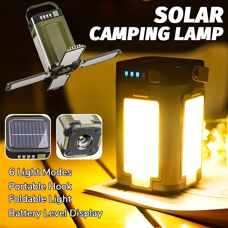 Outdoor Camping Lighting - Lampada Solare Portatile da Campeggio, Ricarica