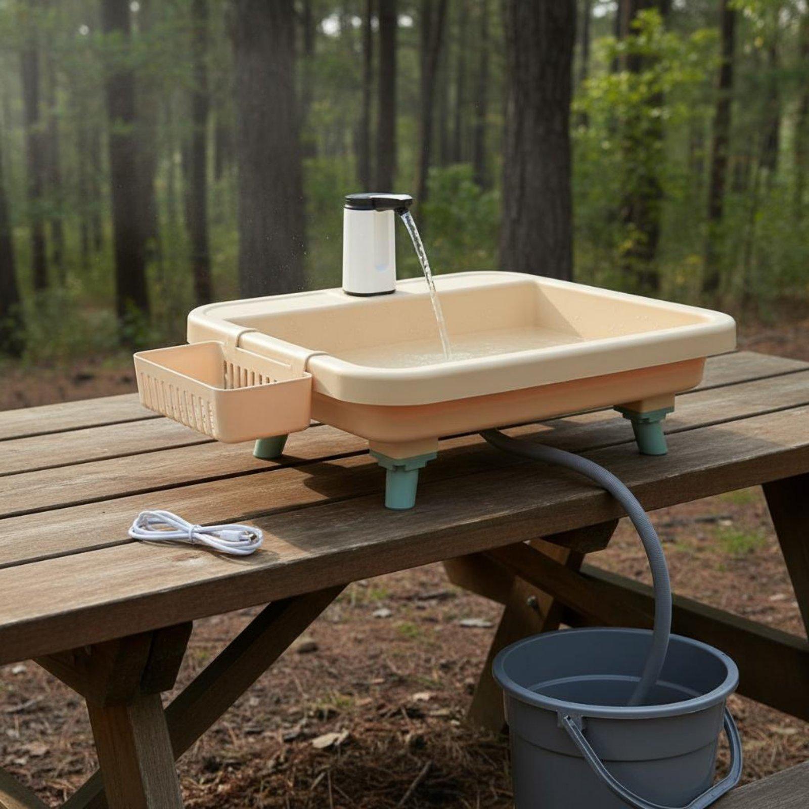 Outdoor In Camping - Lavabo Portatile da Campeggio con Pompa