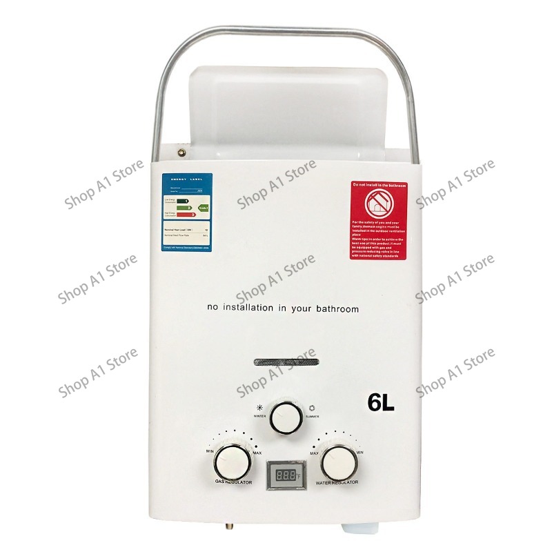 Outdoor Camping Hot Water Heater - Scaldabagno 6L per Campeggio Esterno, Riscaldamento