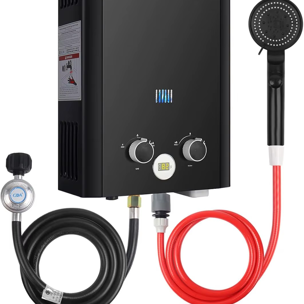 Outdoor Camping Hot Water Heater - Scaldabagno Istantaneo a Propano Senza Serbatoio,