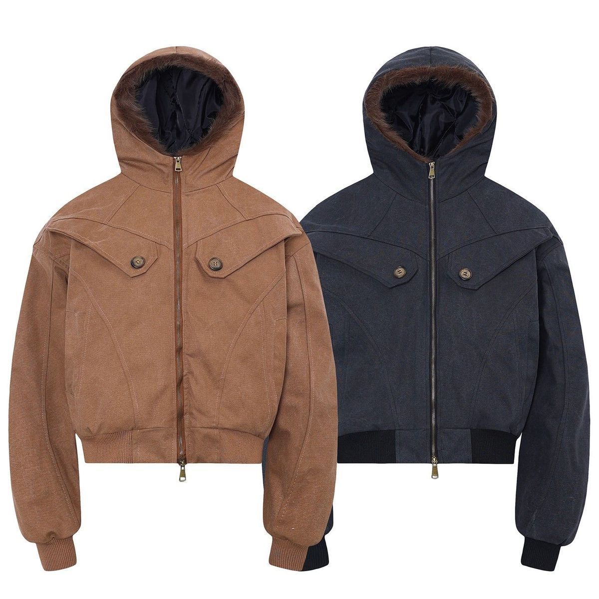 Best Outdoor Camping Jacket - Giacca con Collo in Pelliccia Y2K