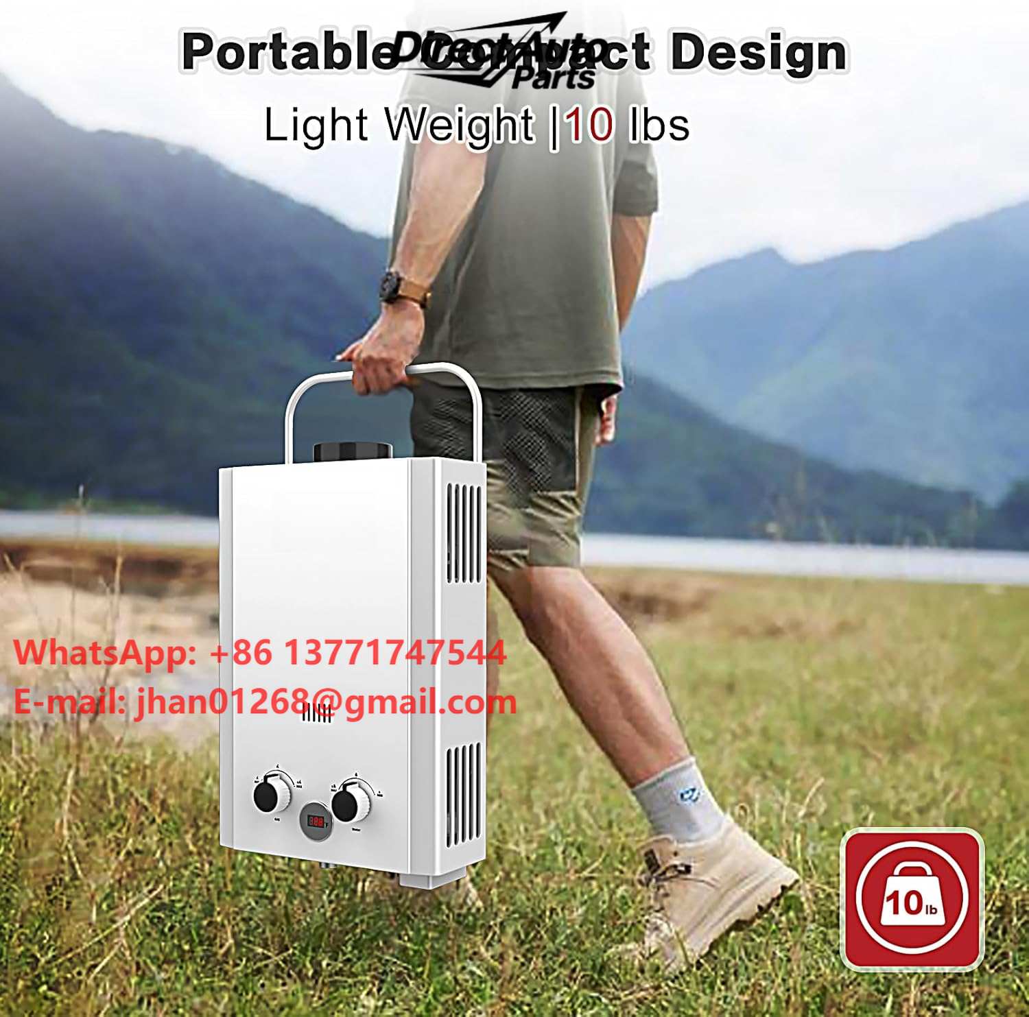 Outdoor Camping Hot Water Heater - Scaldabagno a propano senza serbatoio con