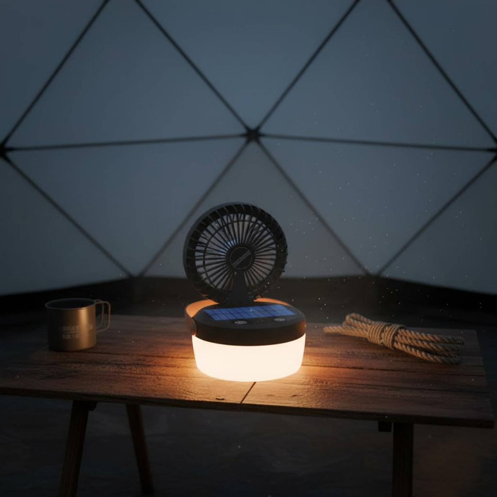 Outdoor Camping Fans - Lanterna Solare da Campeggio Pieghevole con