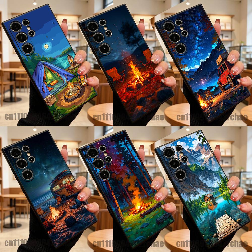 Outdoor Camping Wallpaper - Cover in Silicone per Samsung S26,