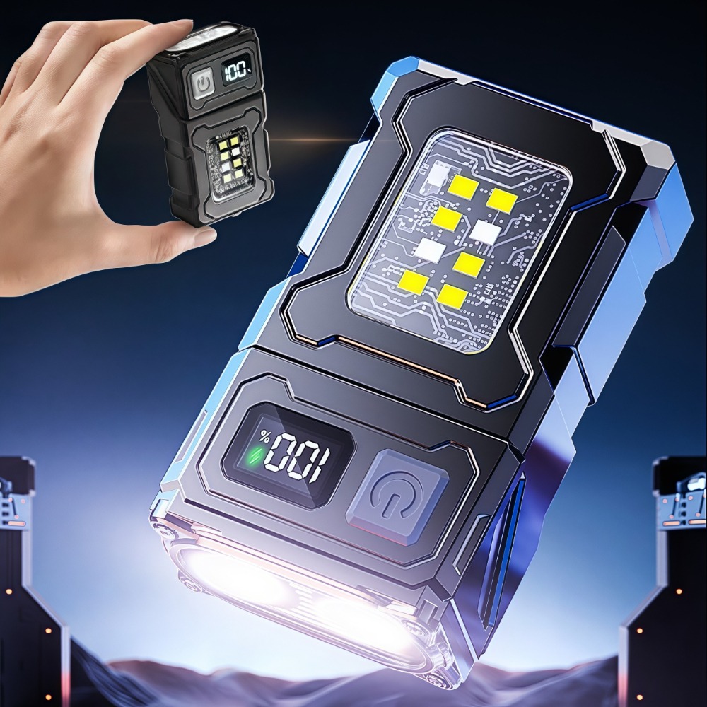 Outdoor Camping Lighting - Mini Torcia LED Ricaricabile con Clip