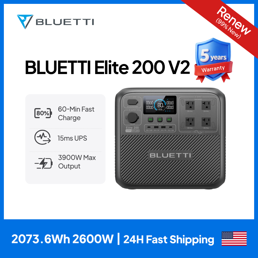 Outdoor Camping Outfit - 【Rinnovato】BLUETTI Elite 200 V2 Stazione di