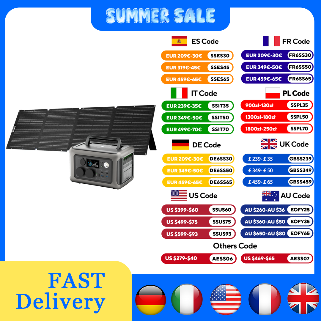 Outdoor Camping Outfit - ALLPOWERS R600 Centrale elettrica Generatore solare