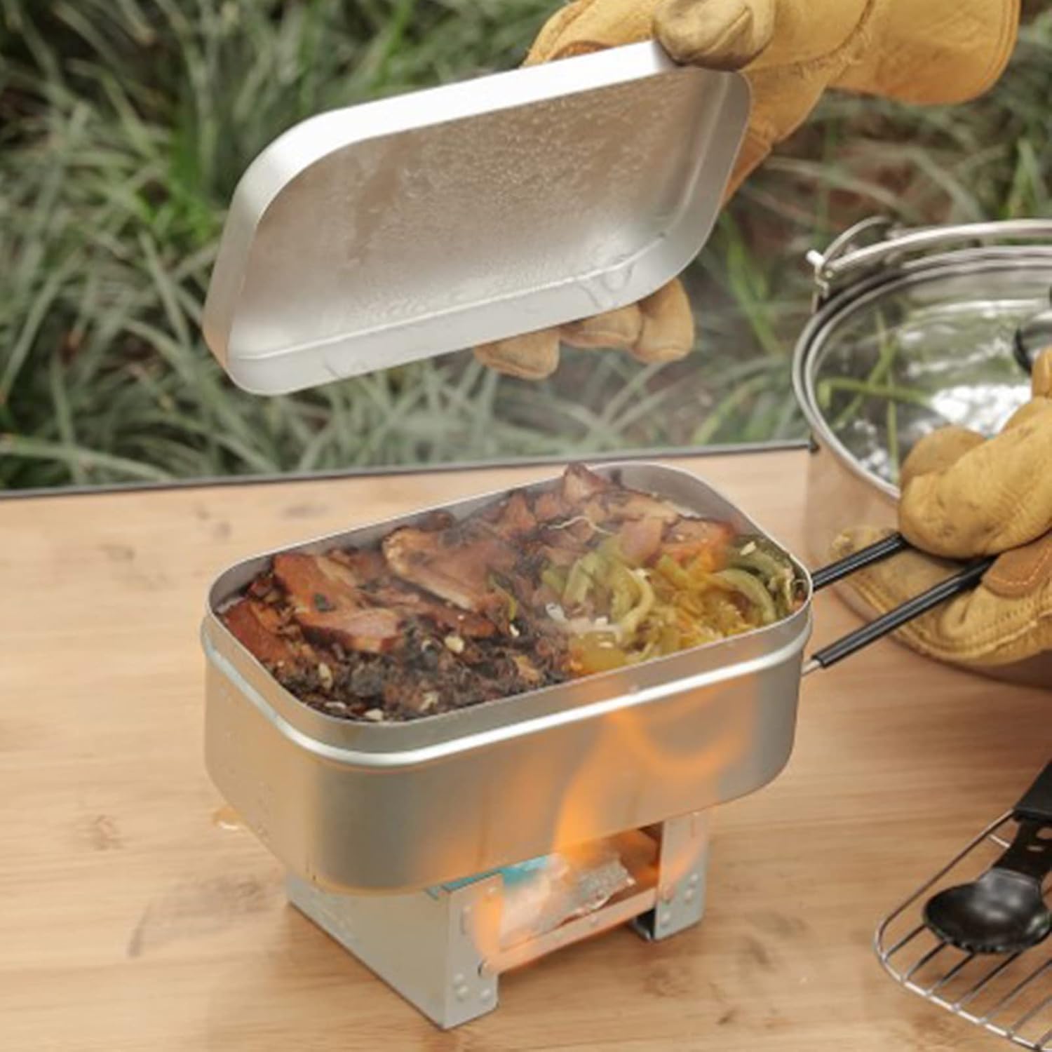 Outdoor Camping Outfit - Maniglia pieghevole per Bento Box, contenitore