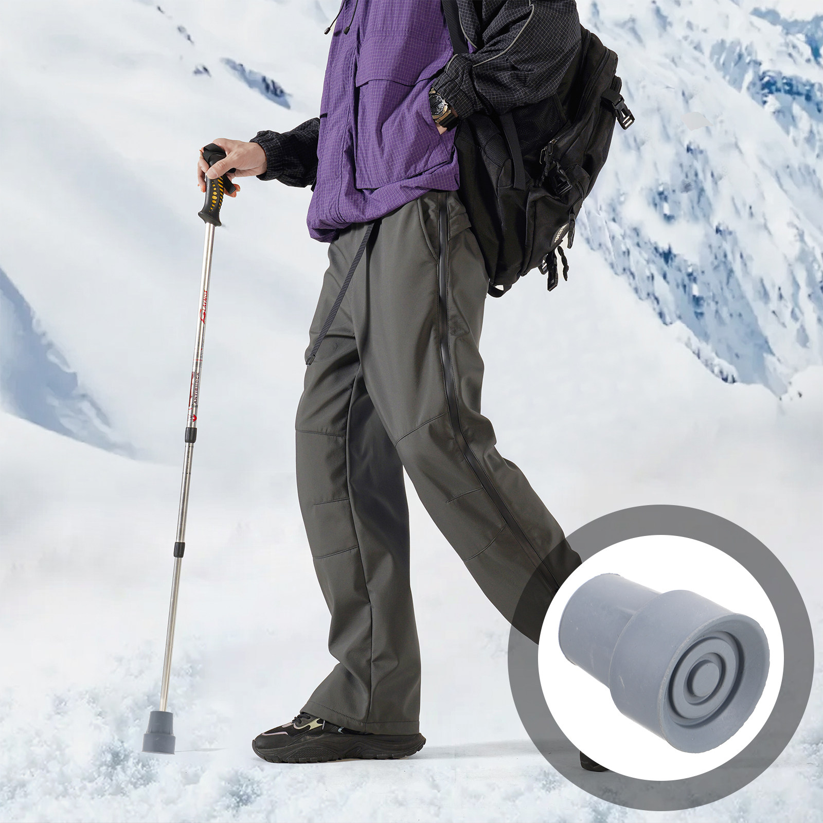 Trekking Poles - Puntali in Gomma di Ricambio Antiscivolo