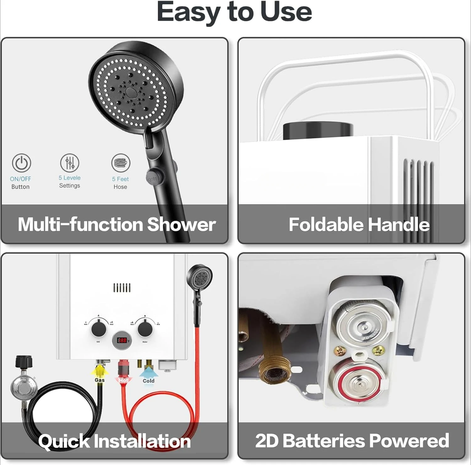Scaldabagno a propano senza se - Outdoor Camping Hot Water Heater recensione e prezzo